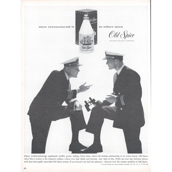1961 Old Spice After Shave Lotion Vintage Print Ad Sailors Uniform Photo 10x13 - Picture 1 of 1